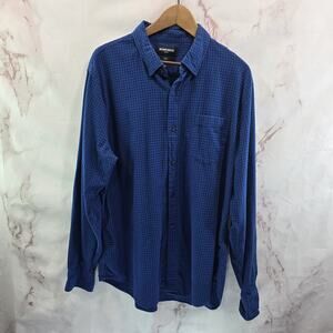 Bonobos Shirt Mens XL Blue Black Flannel Button Up Plaid Long Sleeve Slim Fit